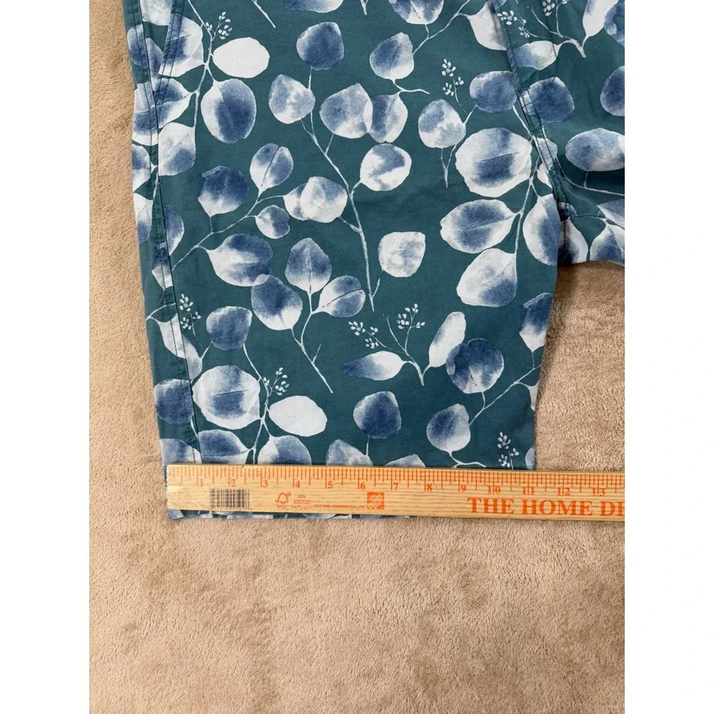 Levis‎ XX Chino Shorts Mens Size 40 Teal Eucalyptus Leaf Floral Print EUC